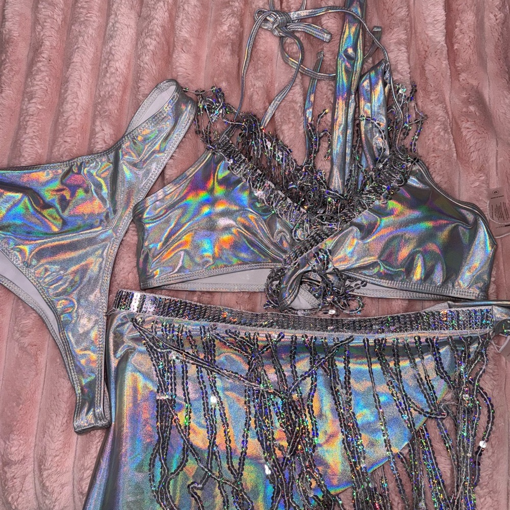 Fashion Nova Iridescent Bikini Set